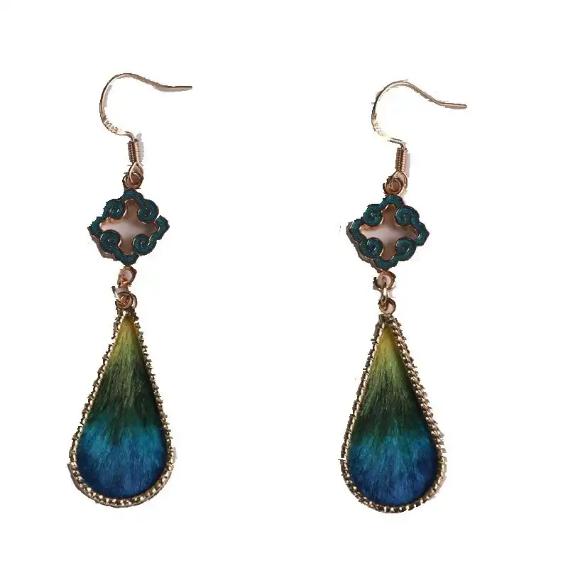 Oriental Silk Blossom Earrings  – Unique Handmade Gift for Women (复制)